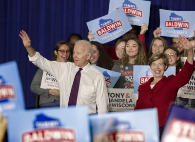 Former Vice President Joe Biden campaigned Tuesday in Madison