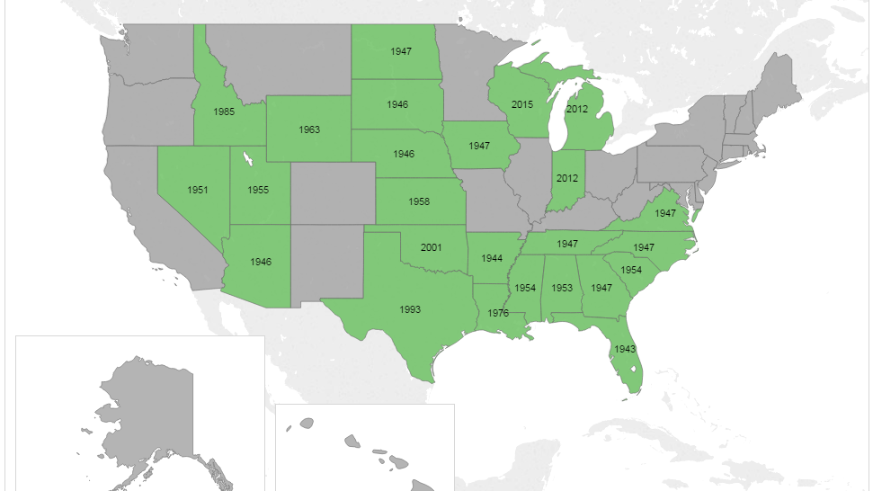 Interactive Map States With Right To Work Laws Databank Madison Com Right To Work States 2022 Map