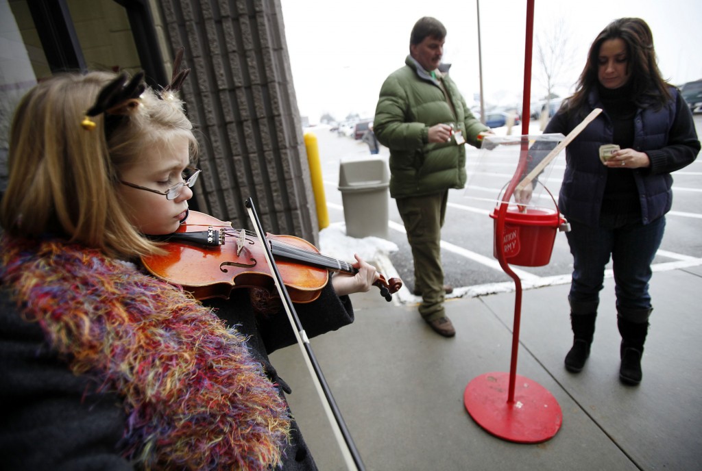 salvation army bell ringer chicken dance