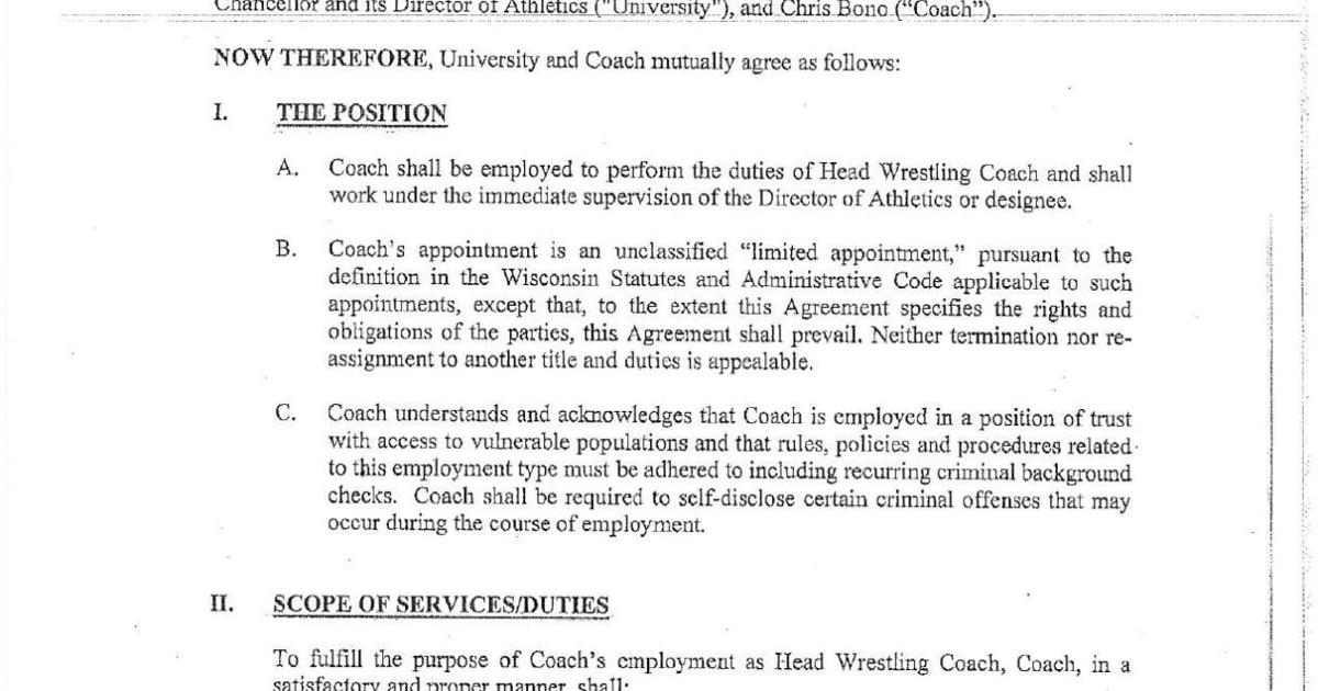 Chris Bono Contract