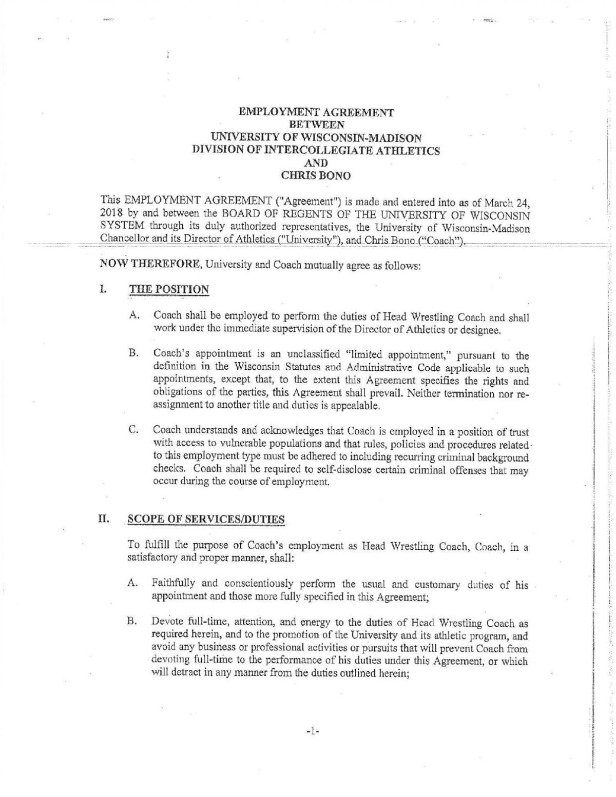 Chris Bono contract