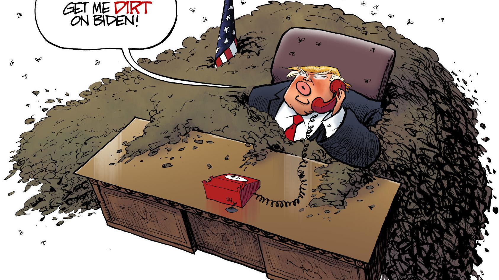 Trump Wants Dirt On Biden In Nate Beeler S Latest Political Cartoon Opinion Cartoon Madison Com