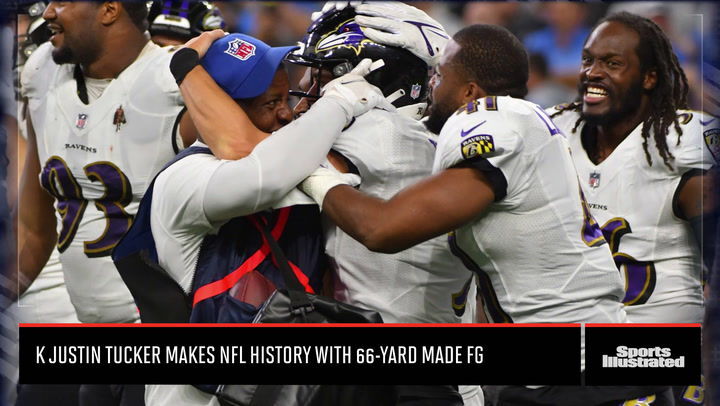 Baltimore Ravens place kicker Justin Tucker and holder Jordan