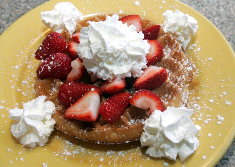 Coppertop strawberry waffle