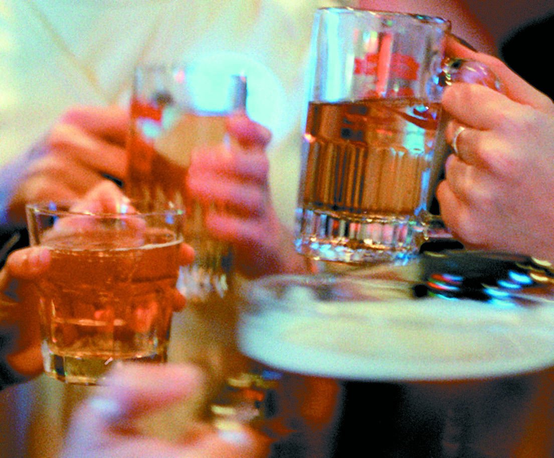 young people drinking beer