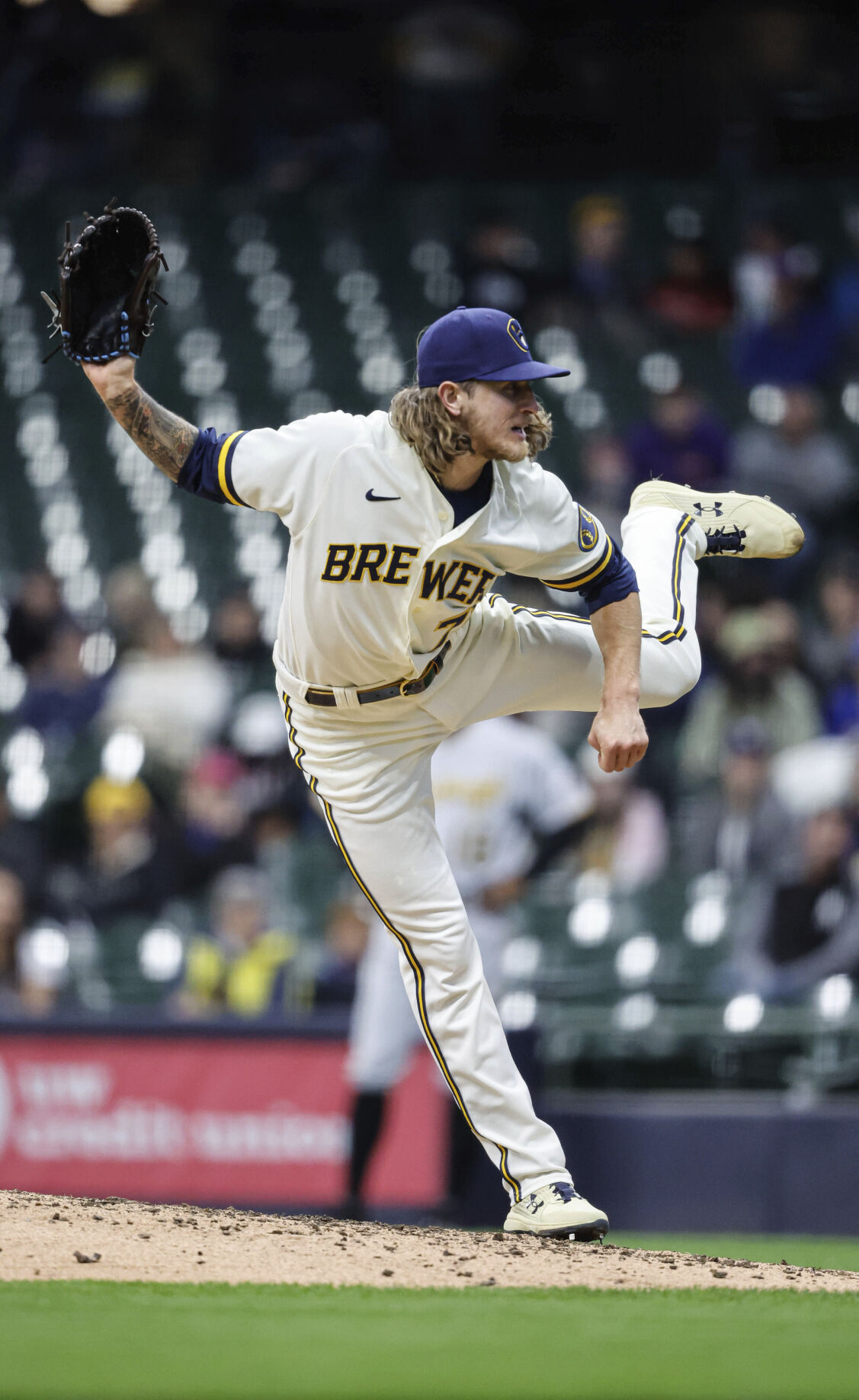 Pittsburgh Pirates left fielder Bryan Reynolds (10) flips his bat after  striking out against the Milwaukee Brewers during the sixth inning of a  baseball game Wednesday, April 20, 2022, in Milwaukee. (AP