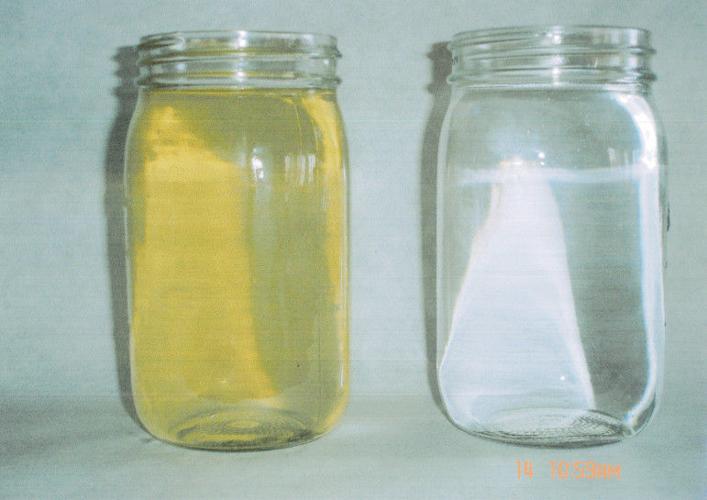 Yellow-brown well water