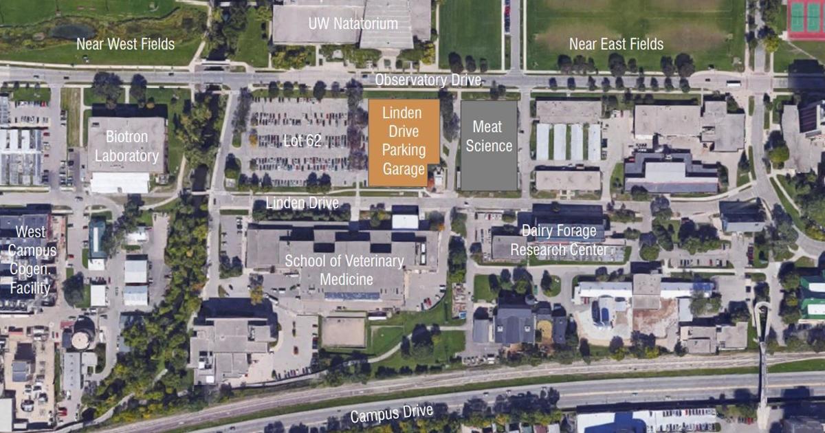 The Linden Drive Parking Garage would replace Lot 62 on the western end