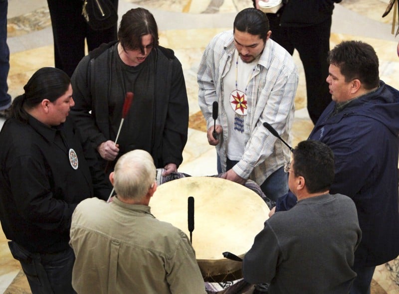 Native American drummers in Capitol 2/26/12