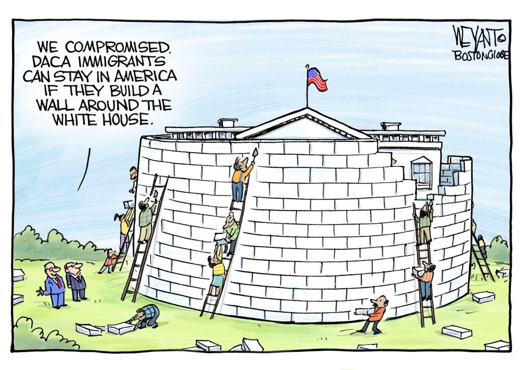 Dreamer Compromise Leads To White House Wall In Christopher Weyant S Latest Political Cartoon Opinion Cartoon Madison Com