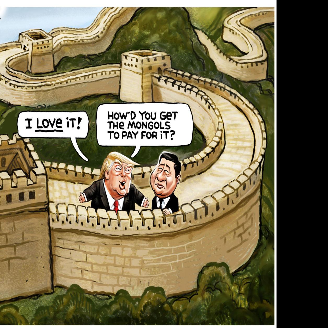 Trump Admires The Great Wall Of China In Steve Sacks