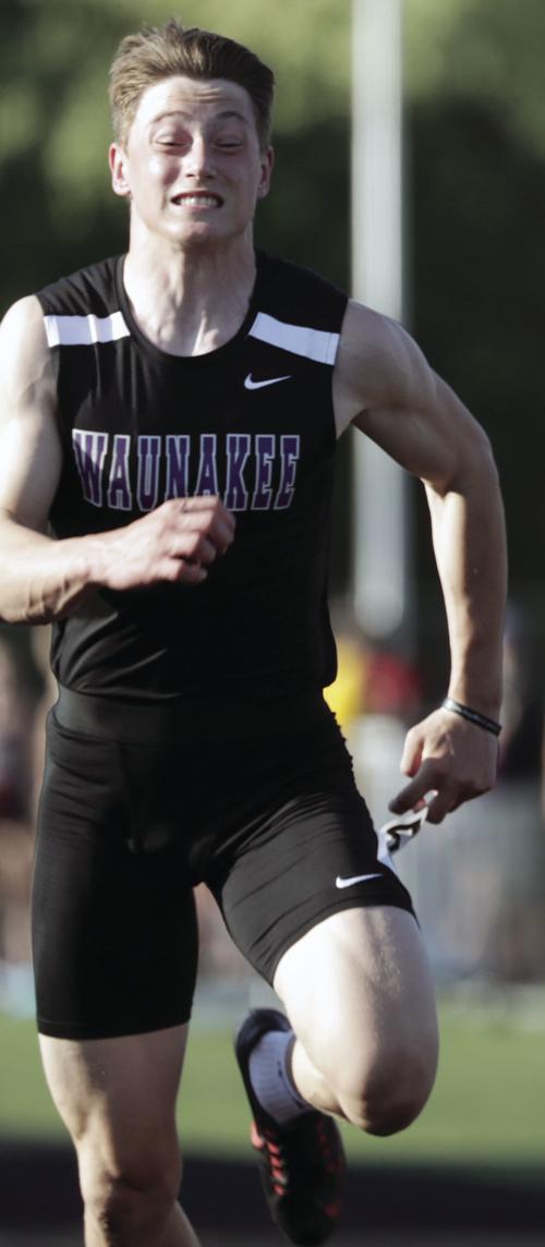 Prep track and field photo: Waunakee senior sprinter Sawyer Maly