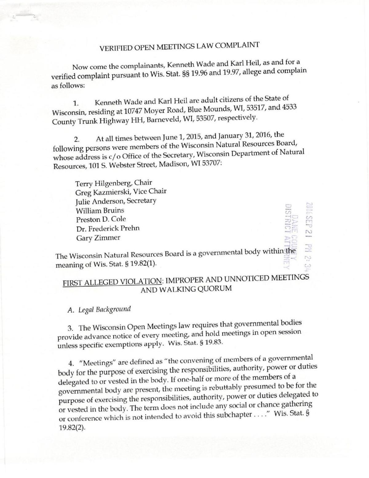 Open Meetings Complaint Against Nrb Madison Com