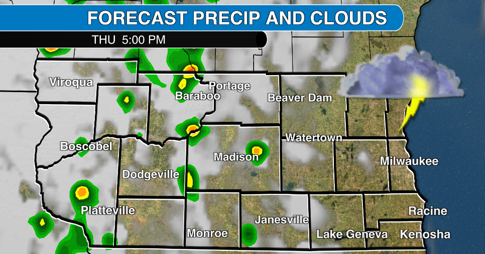 Rain chance continues across southern Wisconsin Thursday