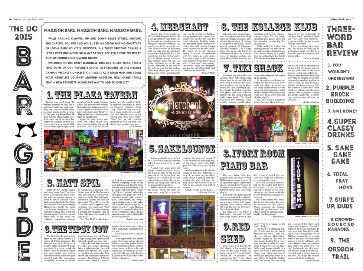Daily Cardinal Bar Guide 2015 Madison Com
