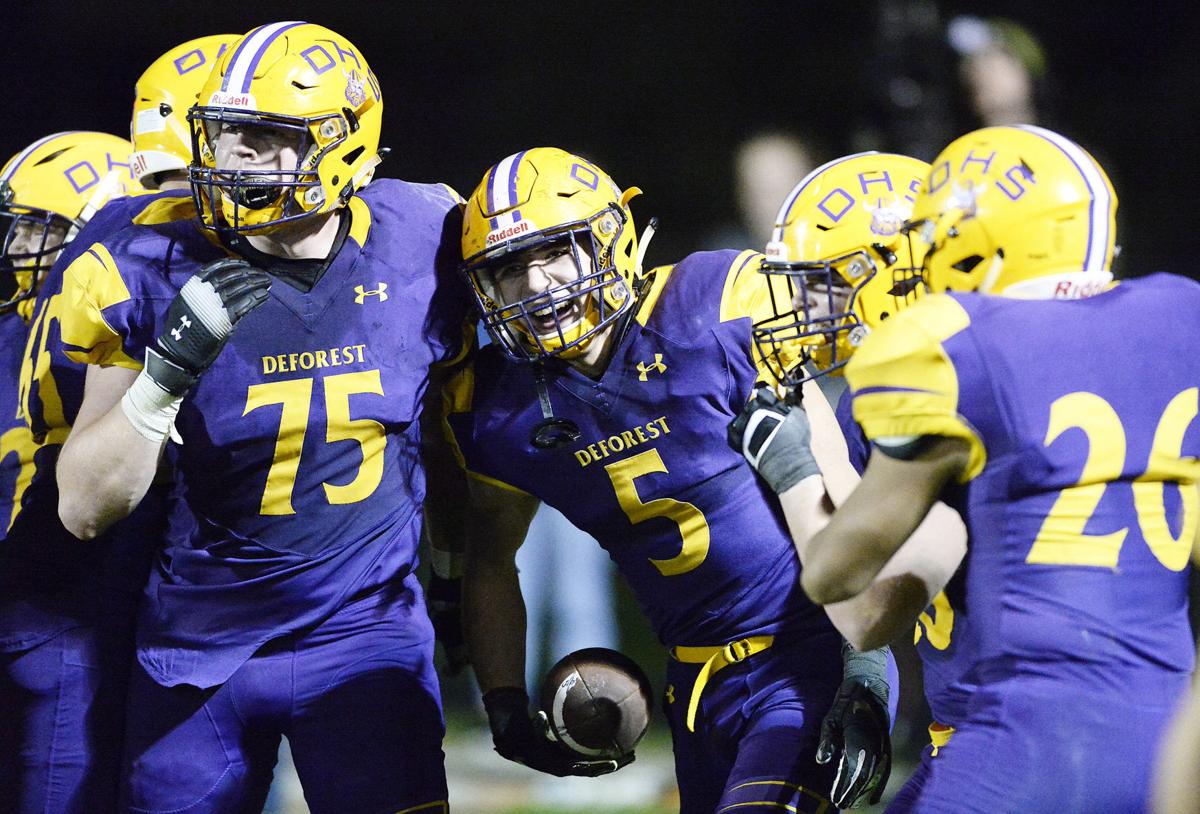 Prep football photo: DeForest celebrates touchdown against Waunakee