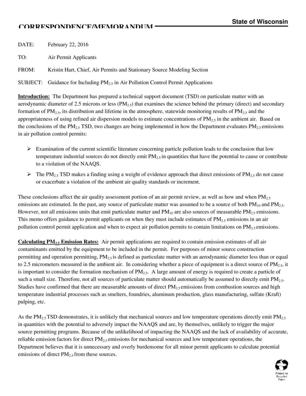 DNR memo on policy change