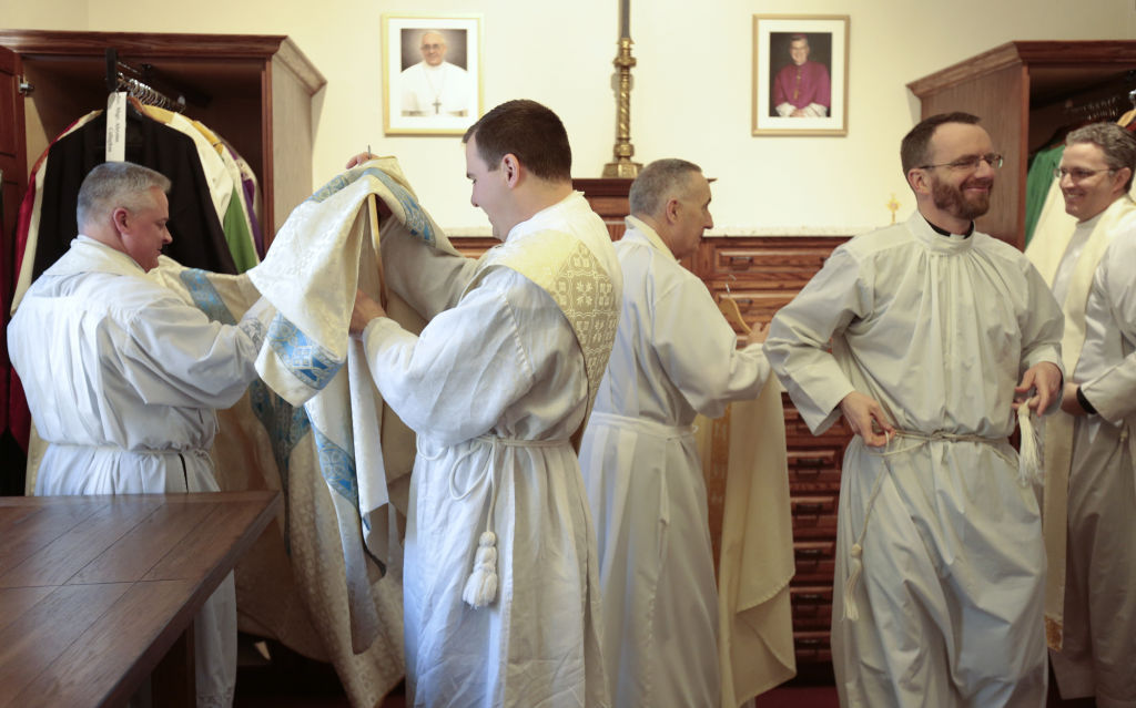 Seminarian Chris Gernetzke after Mass