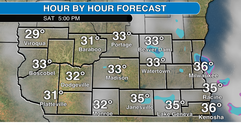 Much colder for Veterans Day in southern Wisconsin; isolated snow showers Saturday