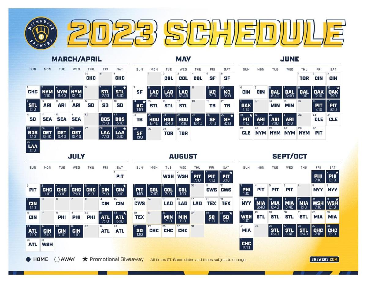 Brewers reveal 2023 schedule of giveaways