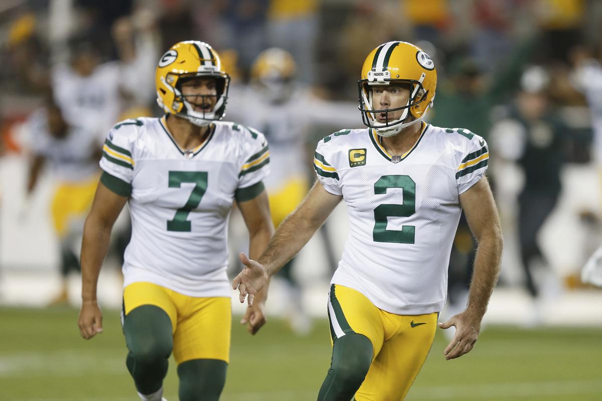 Green Bay Packers kicker Mason Crosby connects on a 51-yard field