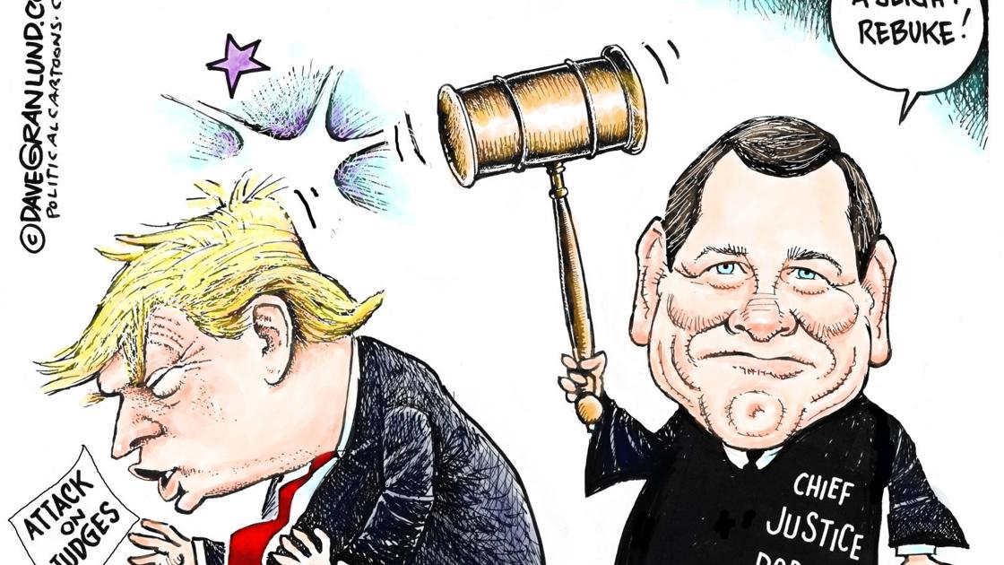 Chief justice issues a slight rebuke, in Dave Granlund's latest