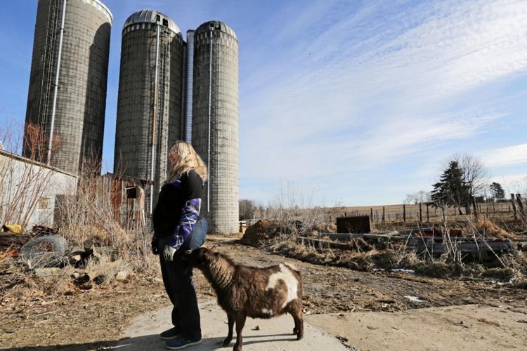 Web only-Brenda Statz with Anne the goat
