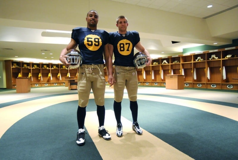 Brad Jones, Jordy Nelson, Packers throwback jerseys