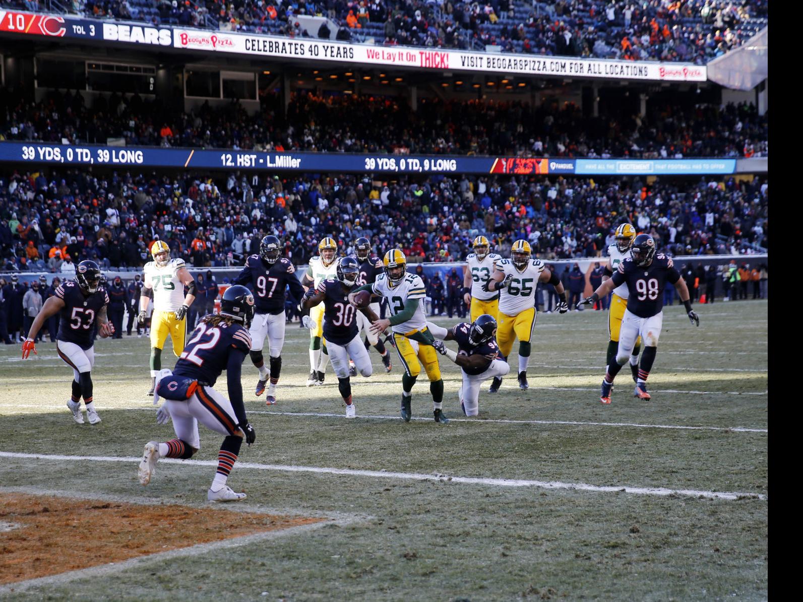 Packers Green Bay Defeats Bears 30 27 After Aaron Rodgers Big Pass To Jordy Nelson Pro Football Madison Com