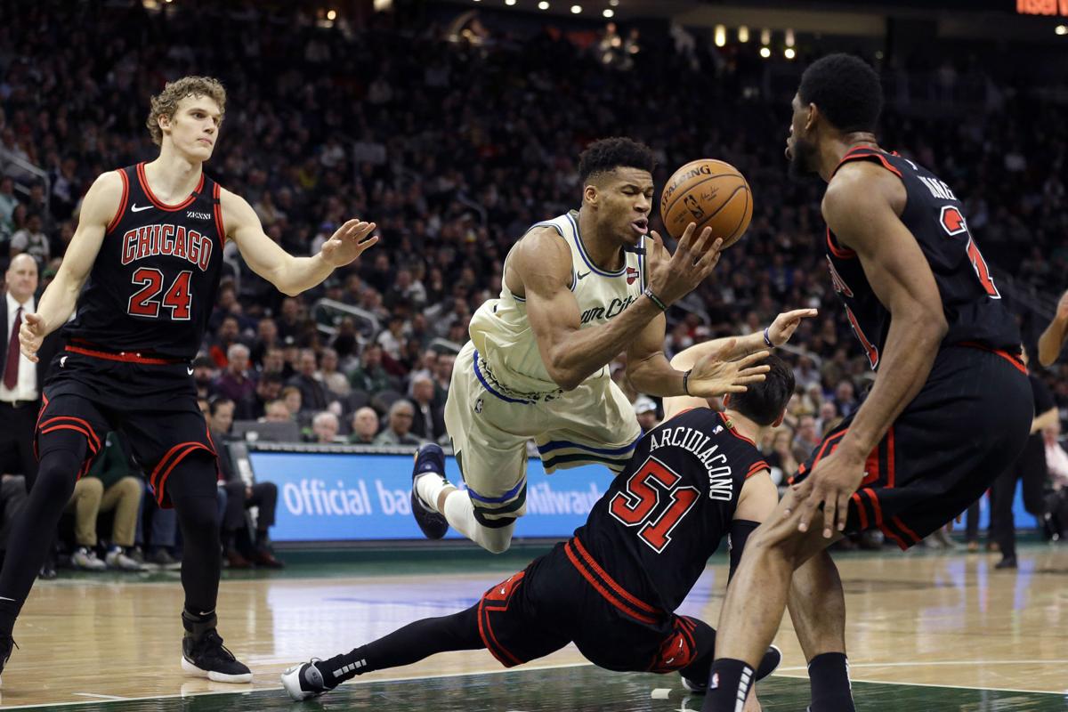 Giannis Antetokounmpo S Triple Double Sparks Bucks Past Bulls