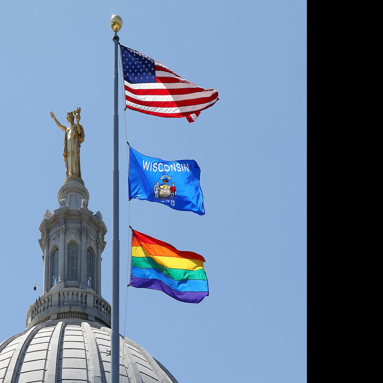 Rainbow Pride Flag Flies Over State Capitol For 1st Time In Wisconsin History Local Government Madison Com