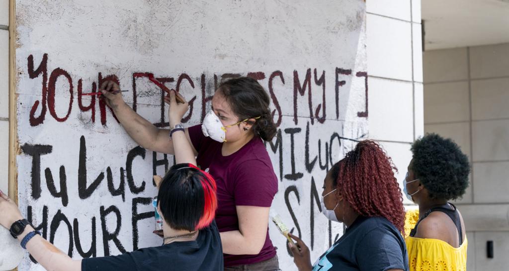 Painting Murals Gives Students Empowering Role In Protest Movement