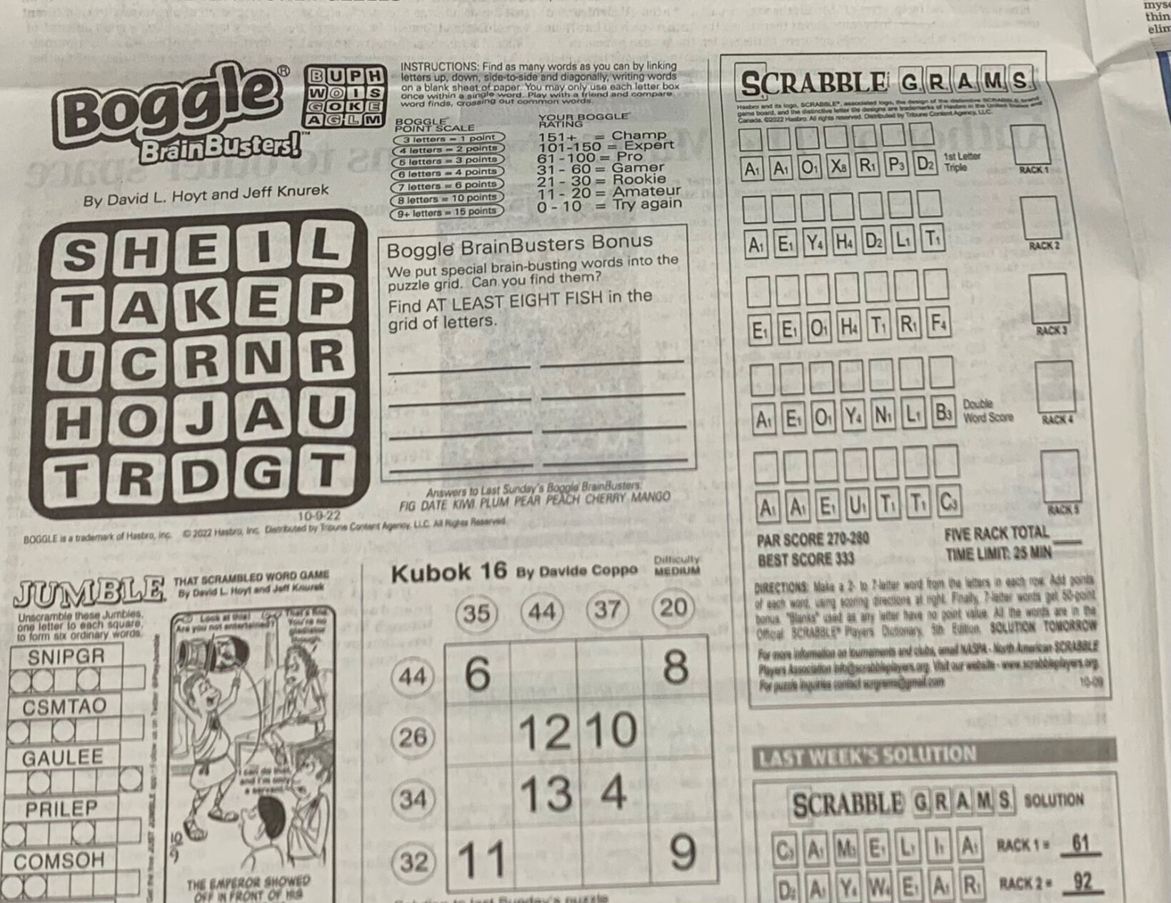 We're bringing back some puzzles that readers have missed