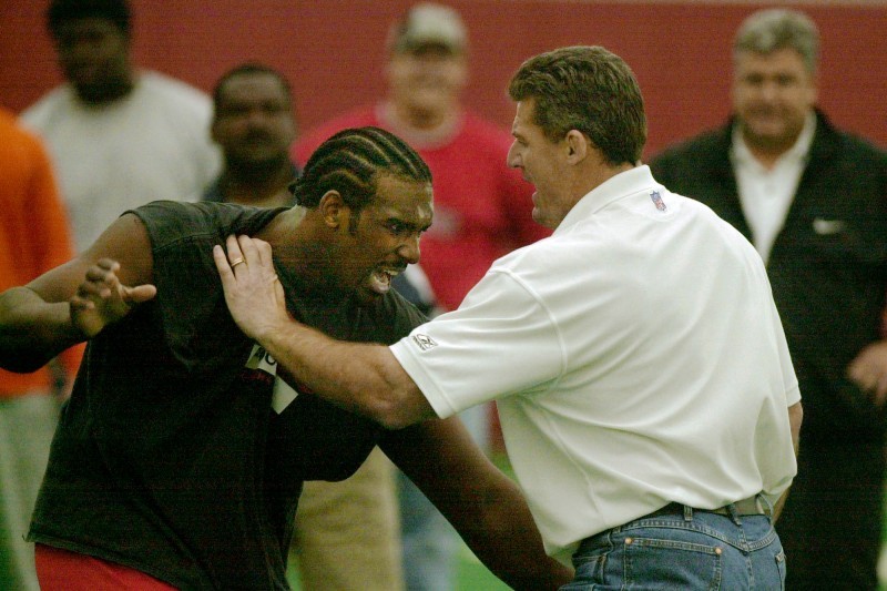 Steamboat Springs High School football line coach Tim Krumrie