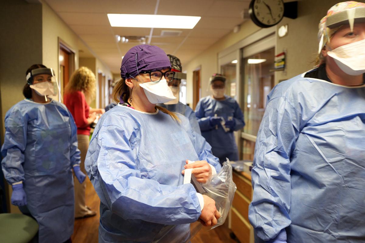 Staff prepares to rotate patient