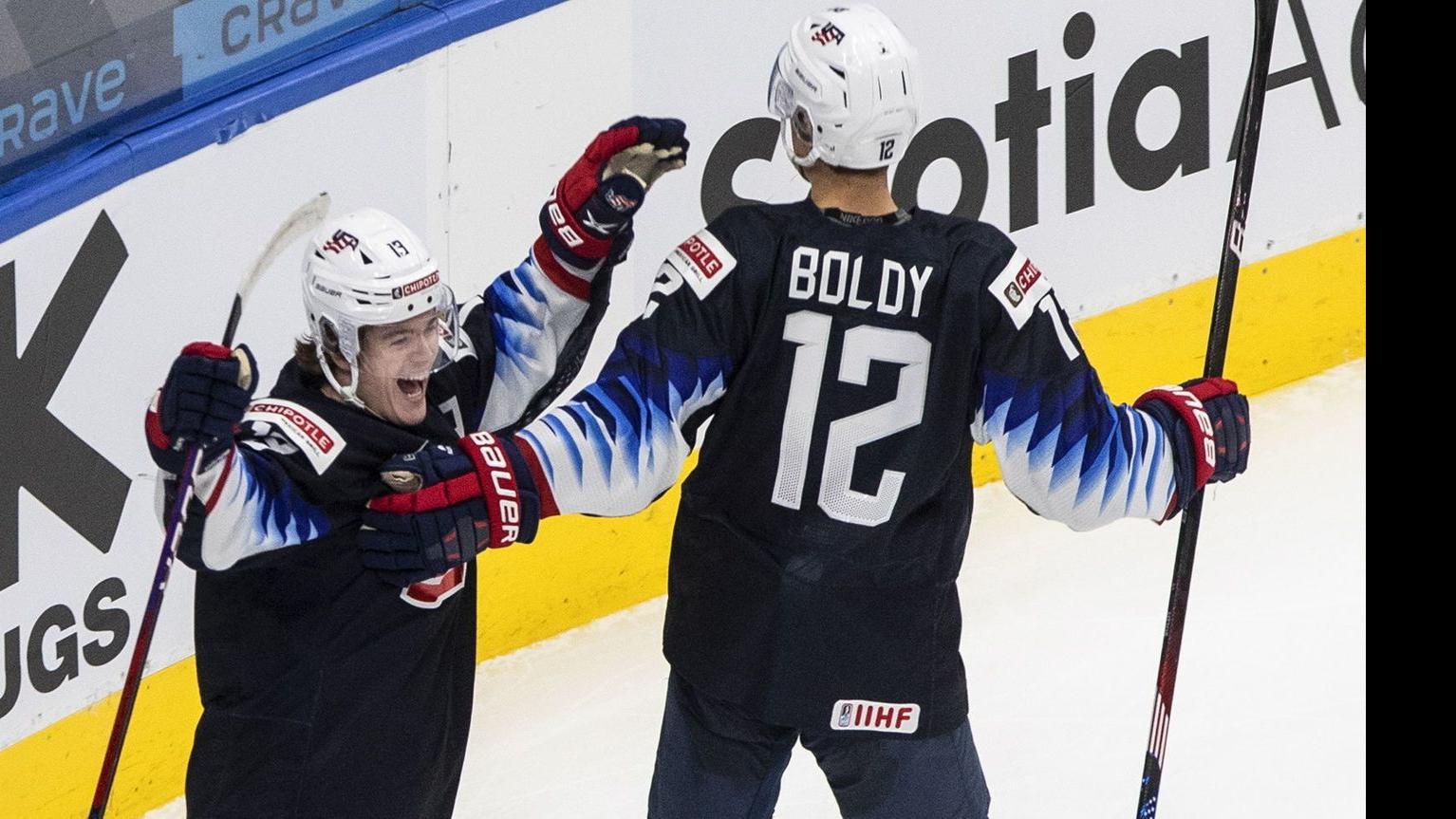 Cole Caufield Nets His First Goal Of The World Junior Championship In Us Victory Wisconsin Badgers Hockey Madison Com