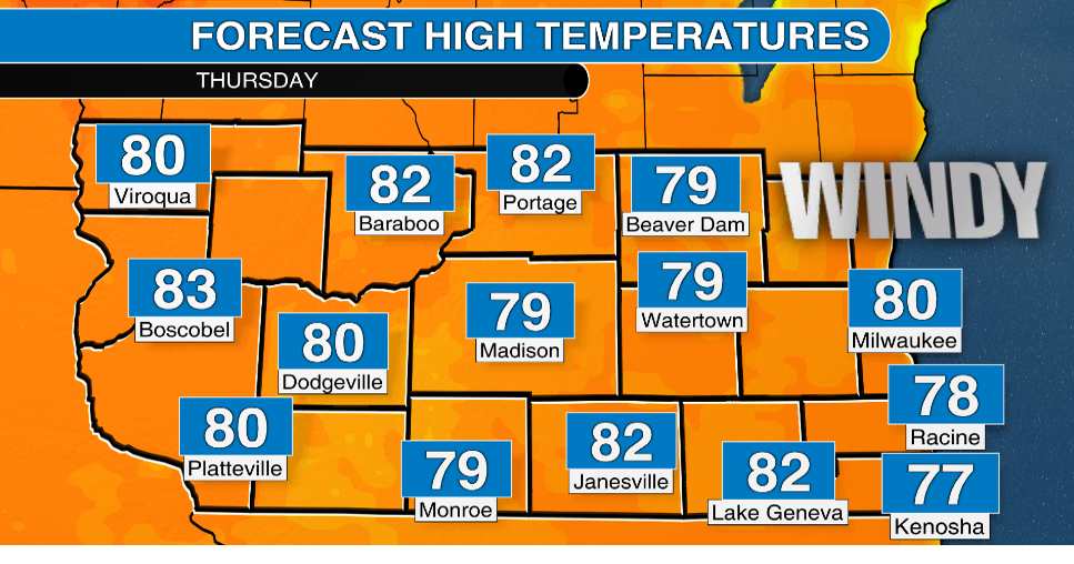 Record high temperatures in southern Wisconsin Thursday