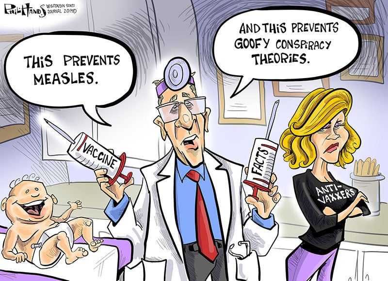Hands on Wisconsin: Facts are the vaccine for conspiracies | Opinion |  Cartoon | madison.com