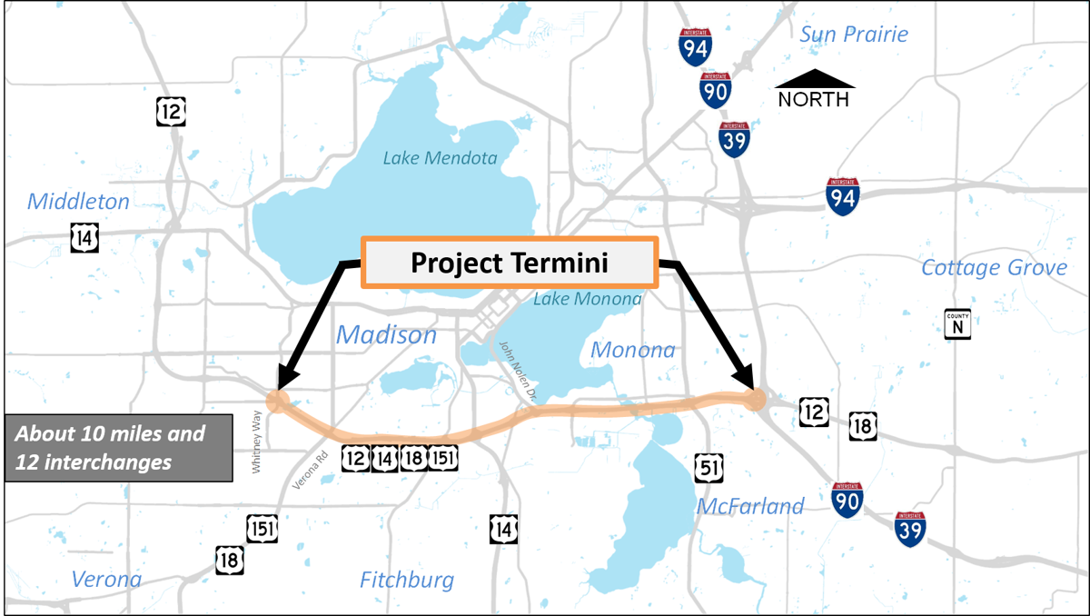 Beltline shoulder lane project map