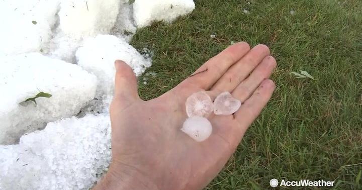 Severe storms in Michigan leave large hail accumulation, damage to crops
