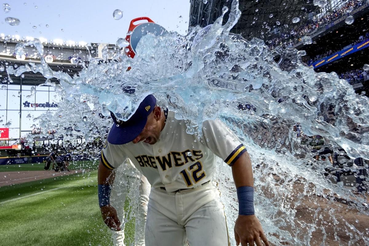 Brewers place shortstop Willy Adames on concussion list after hit in head  by teammate's foul ball
