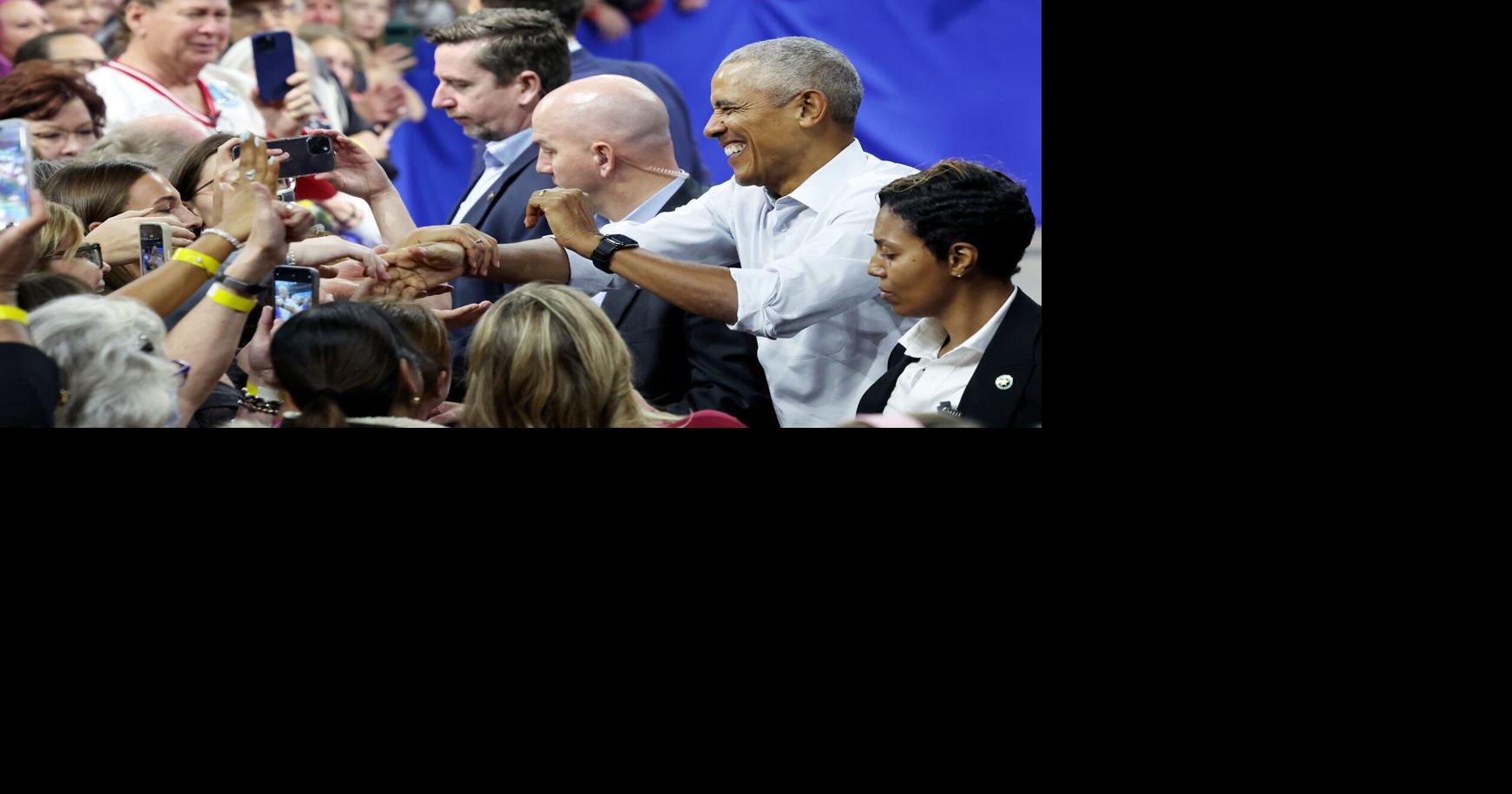 Photos: Obama, Walz lead spirited rally for Kamala Harris in Madison