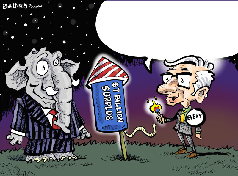 Gov. Tony Evers sets off fireworks in caption contest