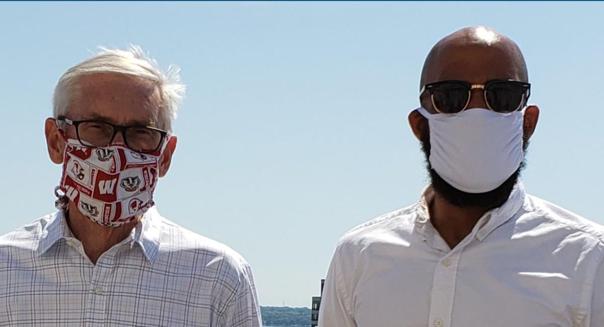 Tony Evers, Mandela Barnes wear masks