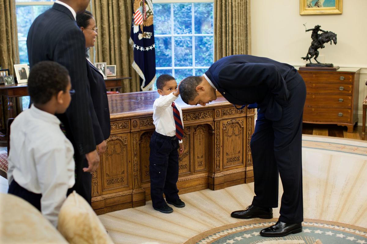 Obama with staff member's son