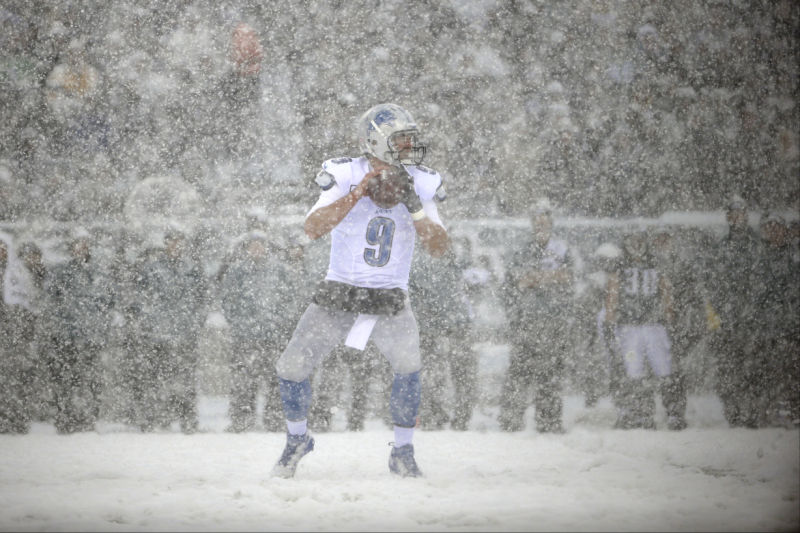 Snow Photos from the Lions vs Eagles Game