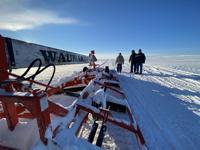 Grooming the snowmobile trail