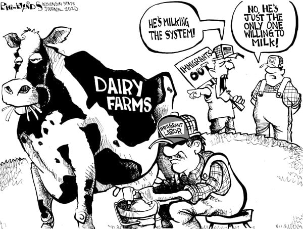 Hands Cartoon: Dairy Labor