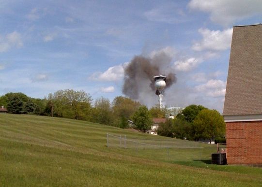 Official: Welders sparked fire in water tower that prompted evacuation