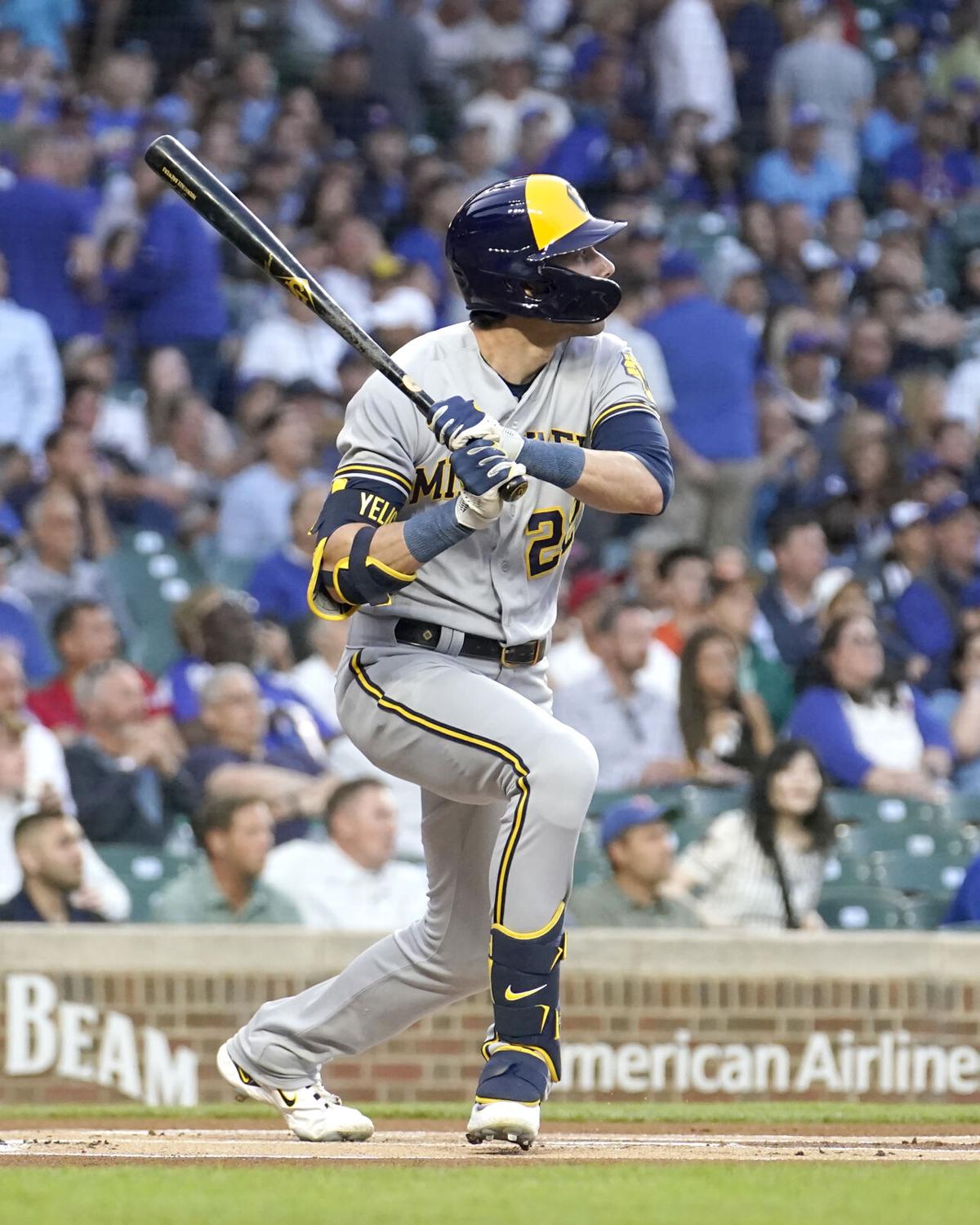 Brewers put Willy Adames on concussion list after teammate's foul ball hits  him in head